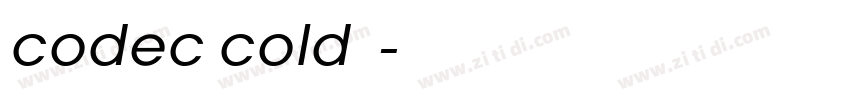 codec cold字体字体转换